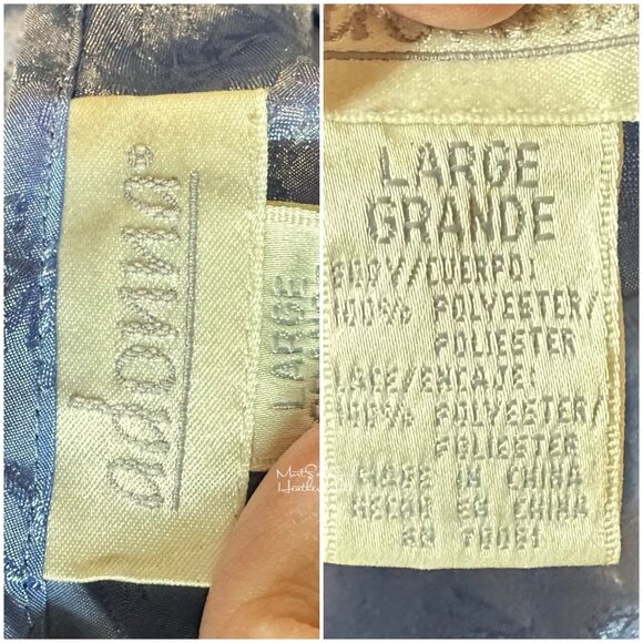 Adonna Blue Jacquard Floral Chemise Nightgown Size Large - Picture 5 of 6